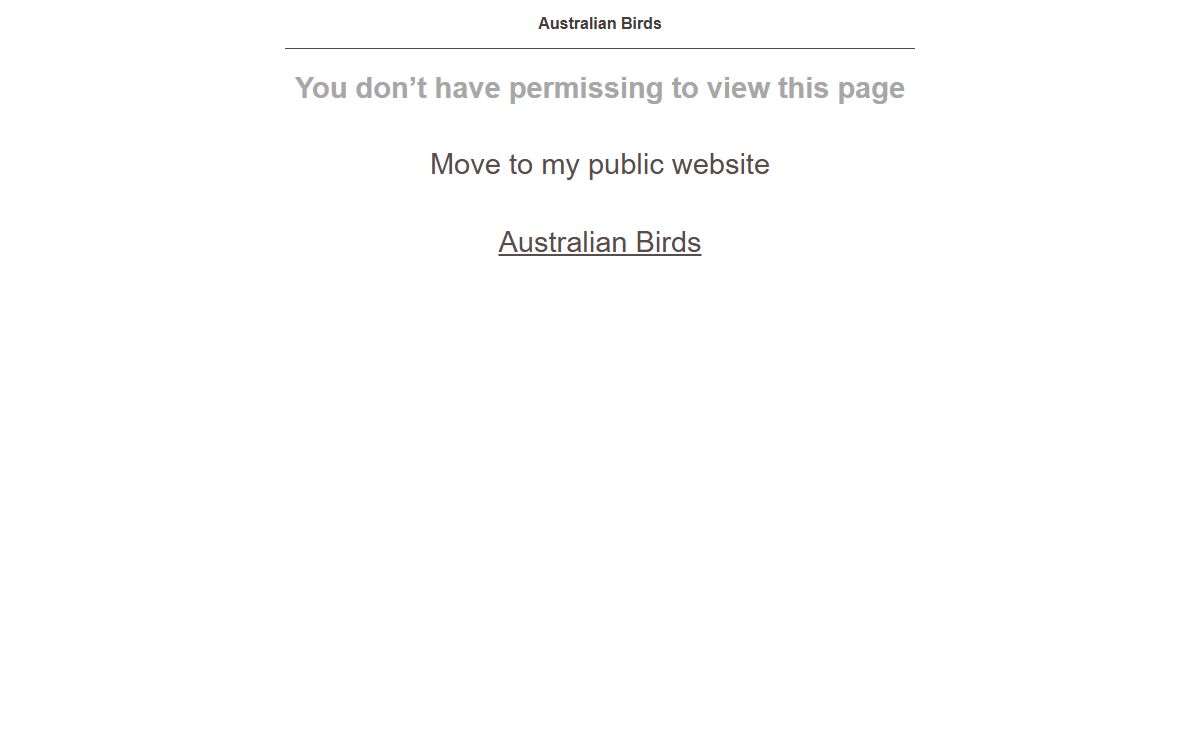 You don’t have permissing to view this page