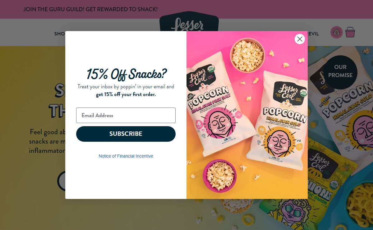 Organic Popcorn & Healthy Snacks | Functional Snacks | LesserEvil Snacks