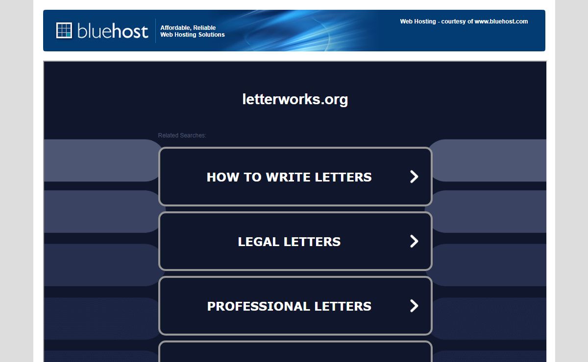 Welcome letterworks.org - BlueHost.com