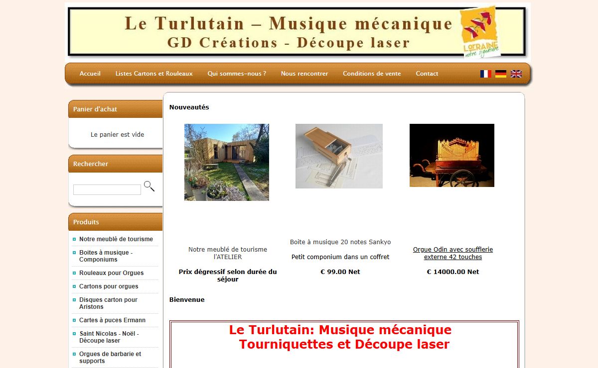 Le Turlutain, Tourniquette, orgue de barbarie électronique, Boite à musique à carte, Componium, Orgue de barbarie, rouleau perforé, carton perforé, Parole, Découpe laser,St Nicolas,Noël