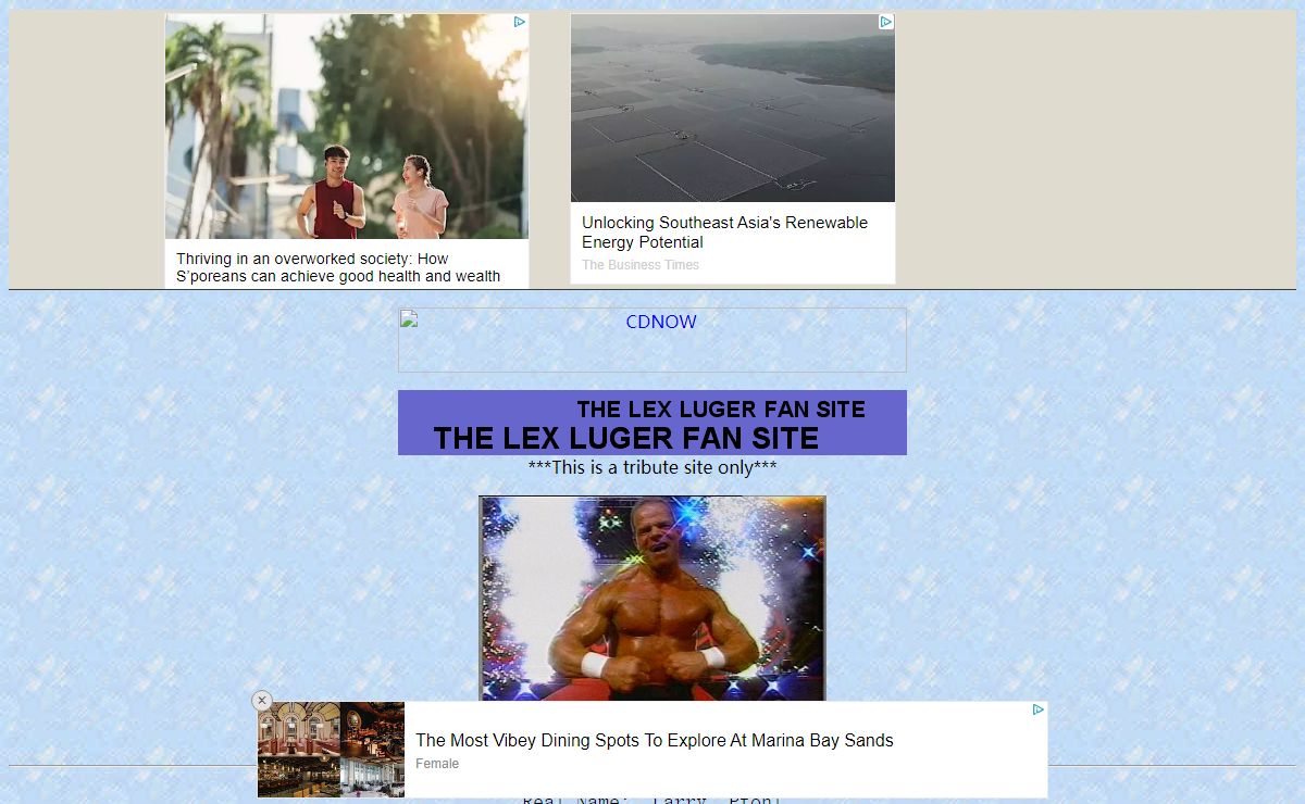 <b>THE LEX LUGER FAN SITE</B>