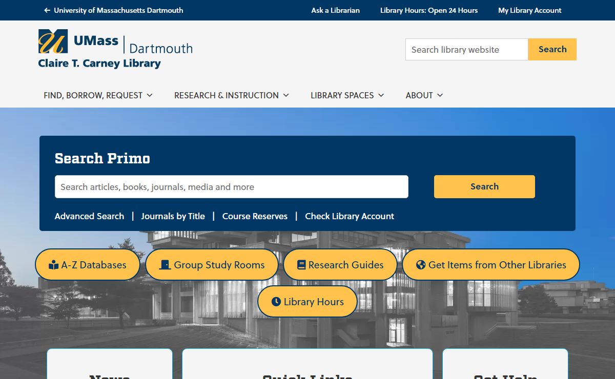 Homepage - UMass Dartmouth | Claire T. Carney Library