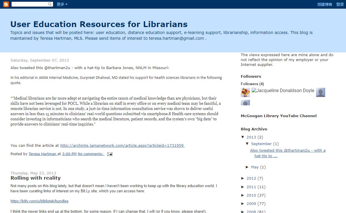 User Education Resources for Librarians