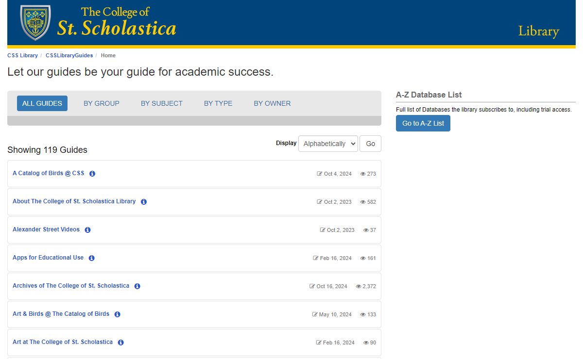 ALL GUIDES Alphabetically - CSSLibraryGuides at The College of St. Scholastica