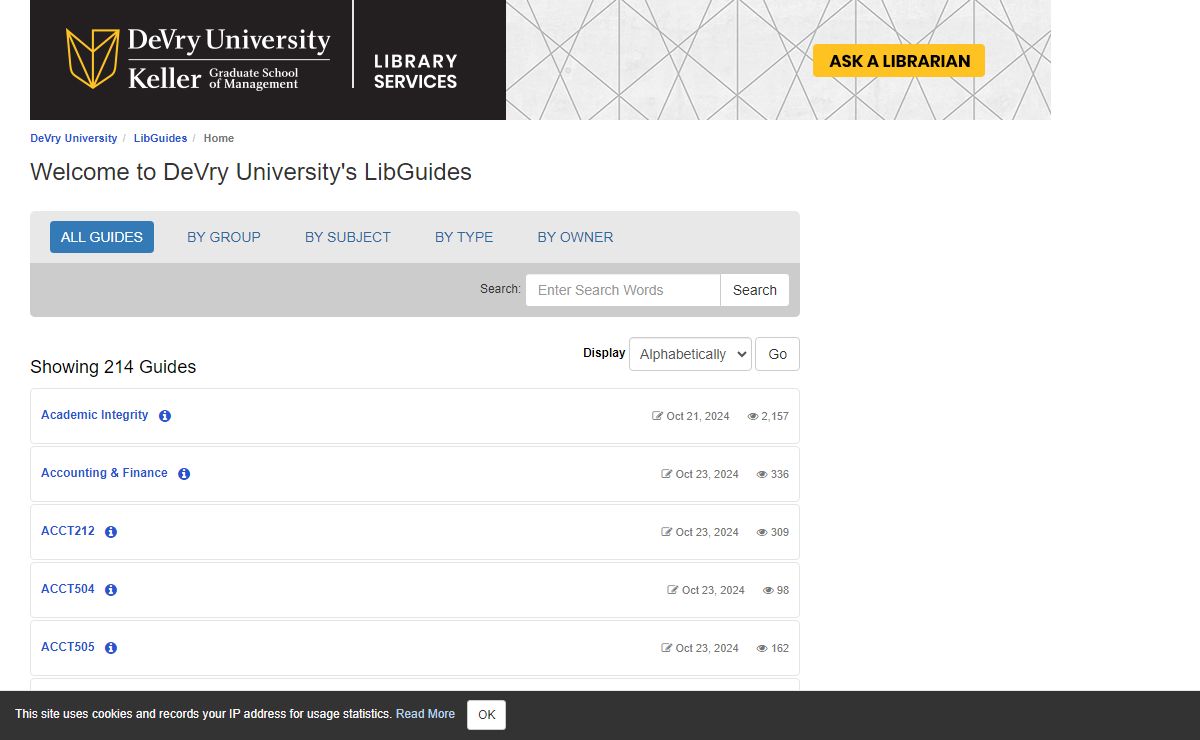 ALL GUIDES Alphabetically - LibGuides at DeVry University