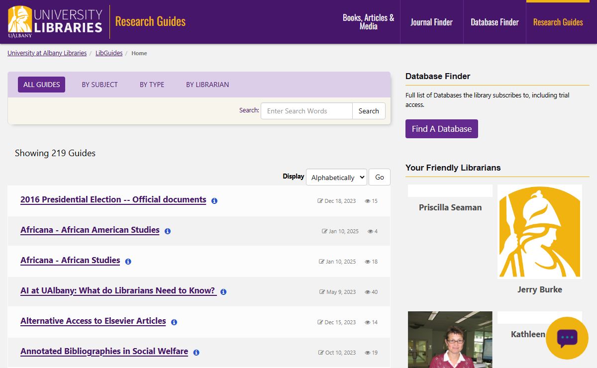 ALL GUIDES Alphabetically - LibGuides at University at Albany