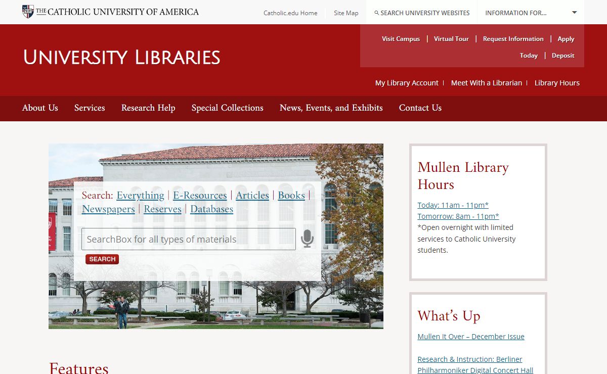 University Libraries - Catholic University of America - Washington, D.C. | CUA
