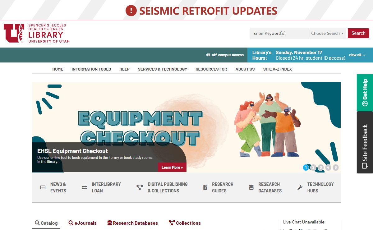 EHSL - Spencer S. Eccles Health Sciences Library Home Page