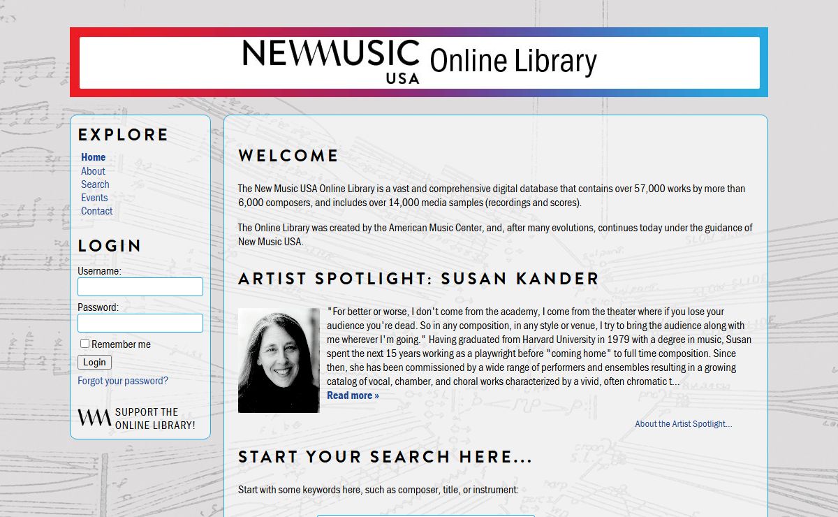 The Online Library | New Music USA