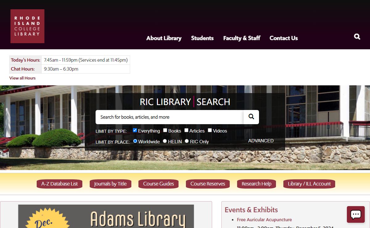 Adams Library - James P. Adams Library at James P. Adams Library