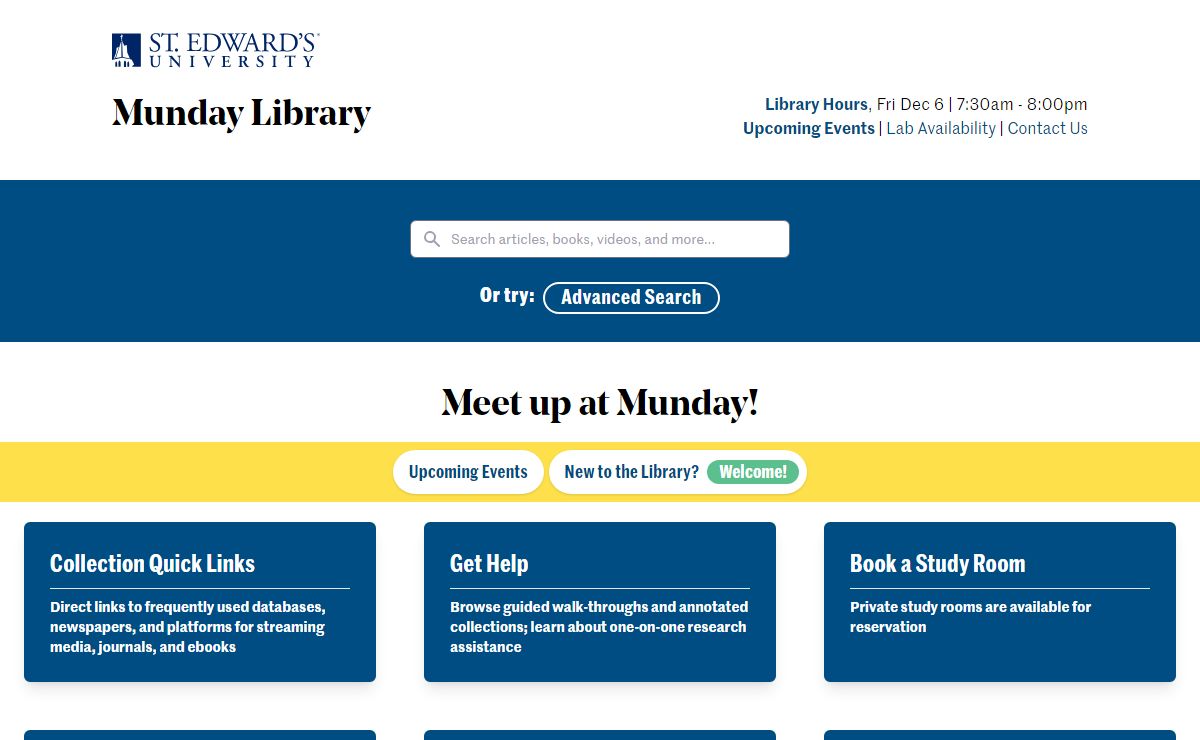 Munday Library | St. Edward's University