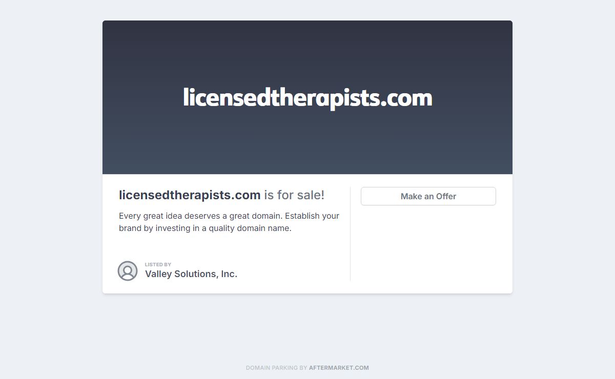 Aftermarket.com | The domain licensedtherapists.com is for sale!