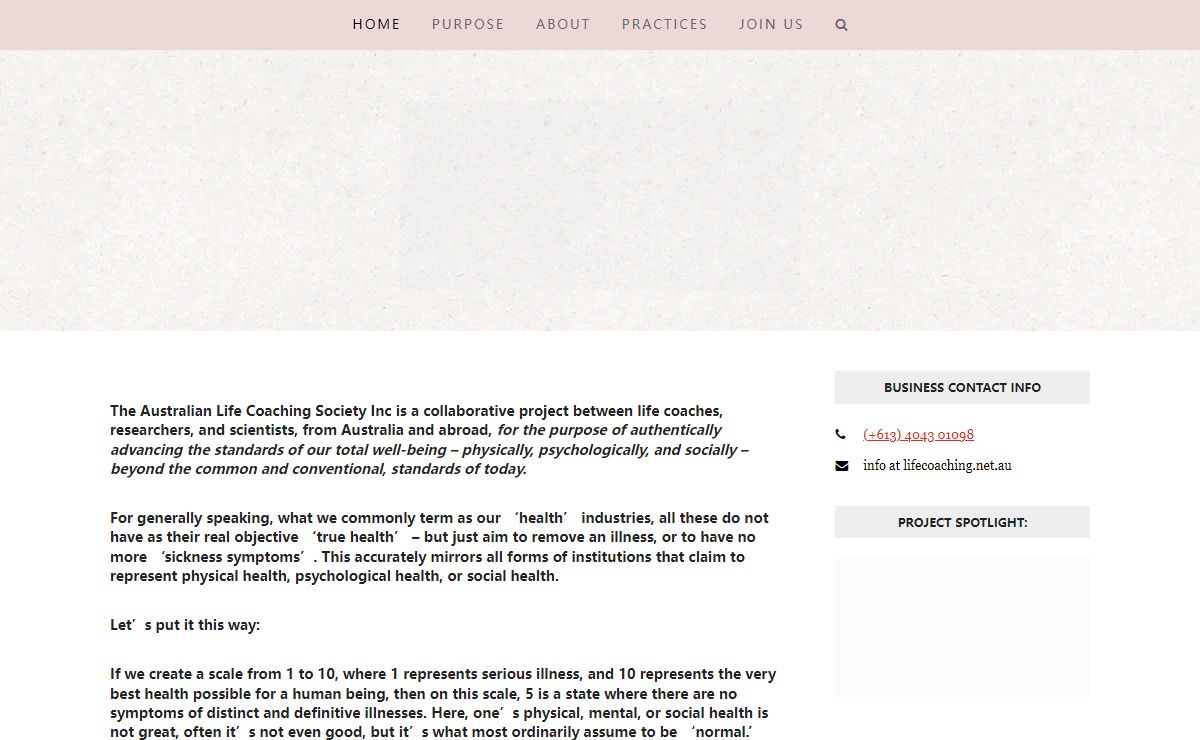 The Australian Life Coaching Society Inc – A New Vision