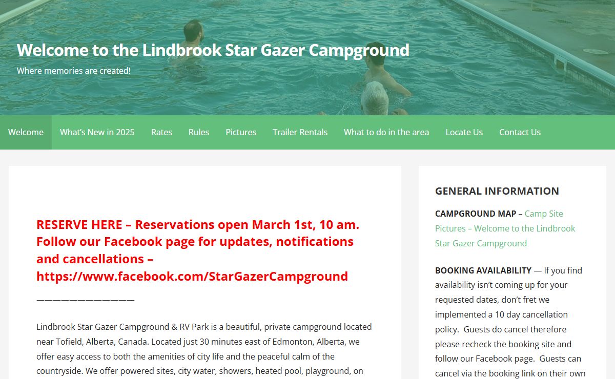 Welcome to the Lindbrook Star Gazer Campground – Where memories are created!