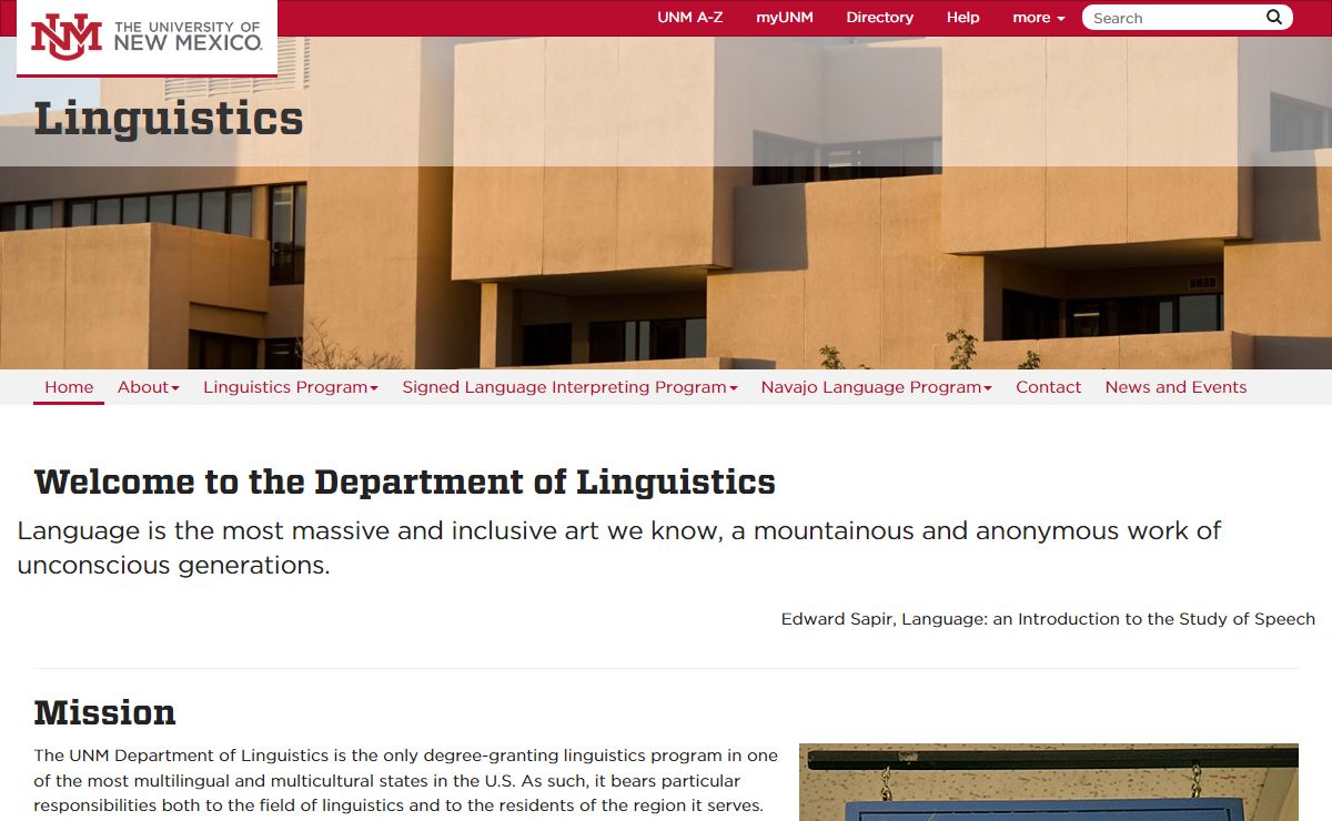 Linguistics | The University of New Mexico