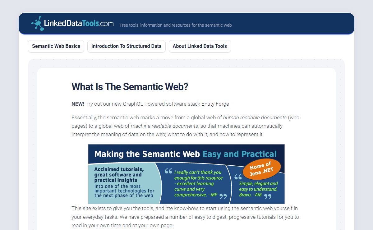 LinkedDataTools.com – Free tools, information and resources for the semantic web