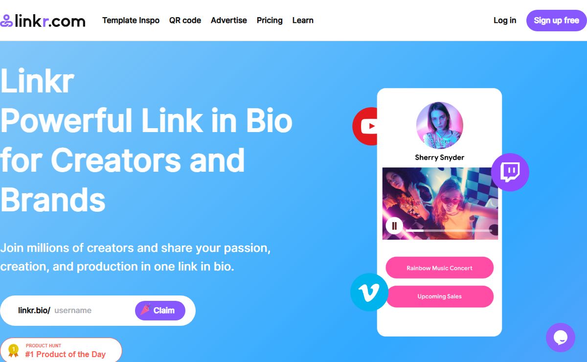 Linkr: Powerful Link in Bio for Socials | linkr.com