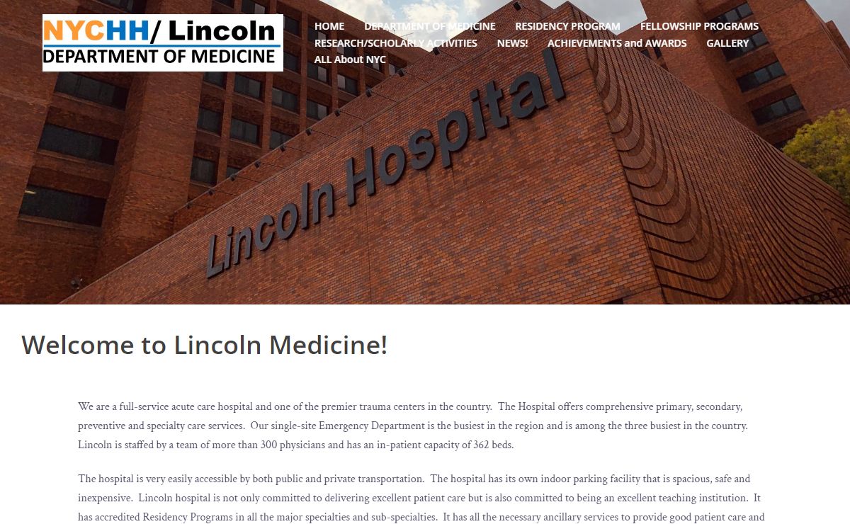 Department of Medicine – Lincoln Medical Center – Department of Medicine