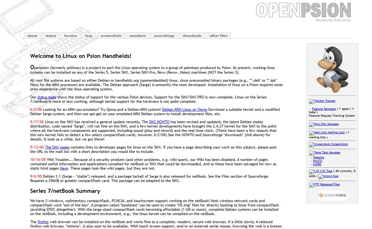 OpenPsion - Linux for Psion Computers
