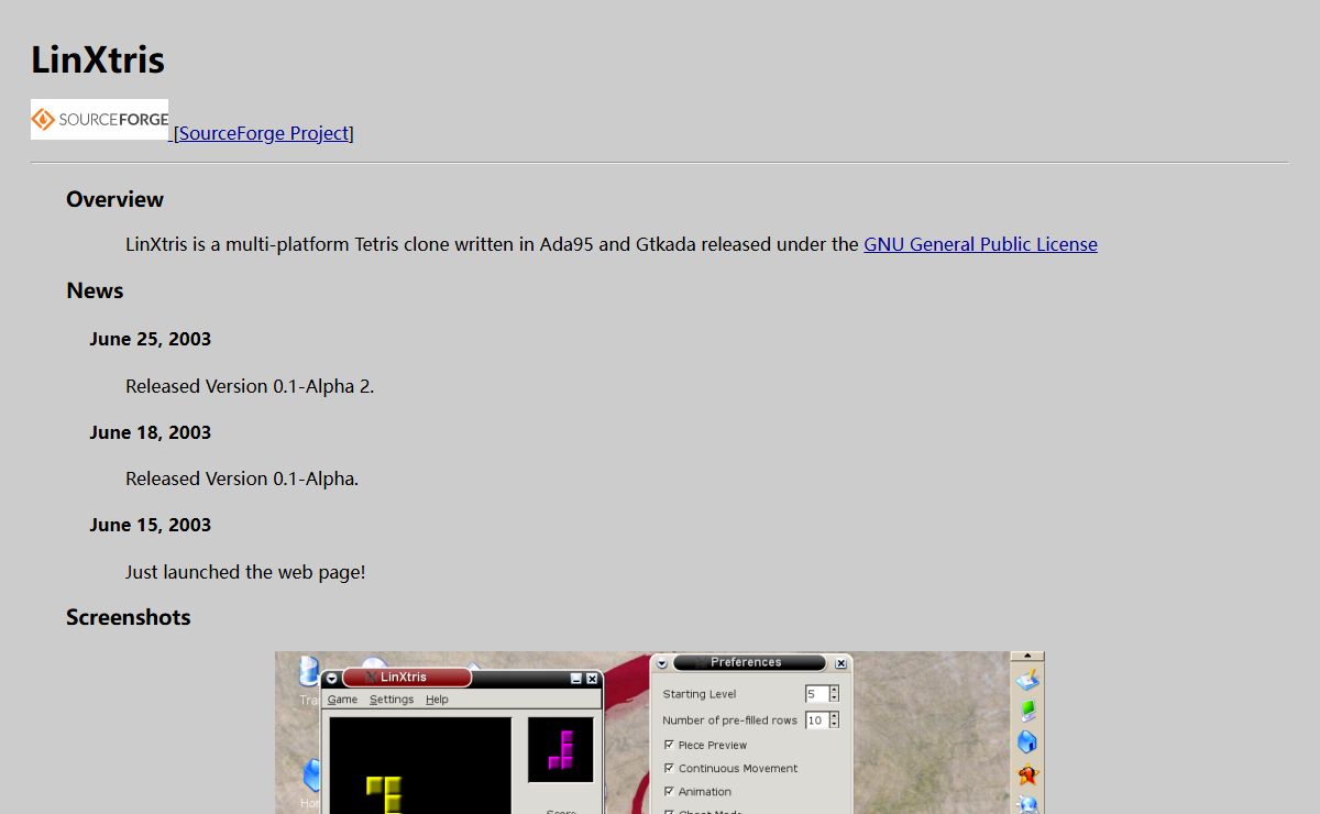 LinXtris Home Page