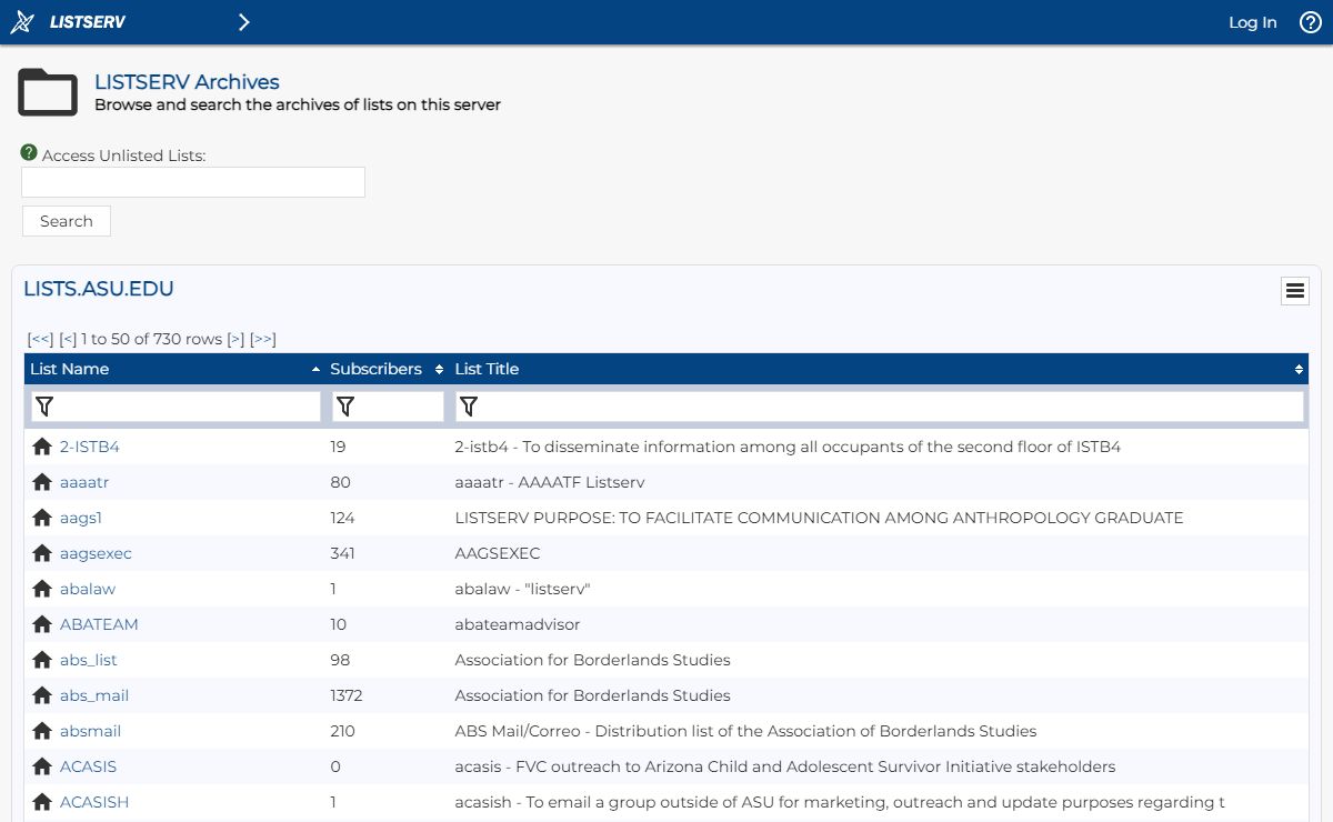 LISTSERV - LISTSERV Archives - LISTS.ASU.EDU
