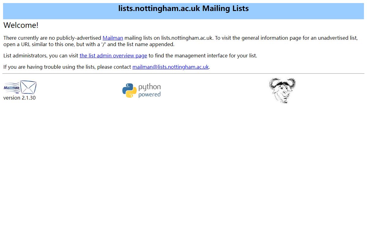 lists.nottingham.ac.uk Mailing Lists