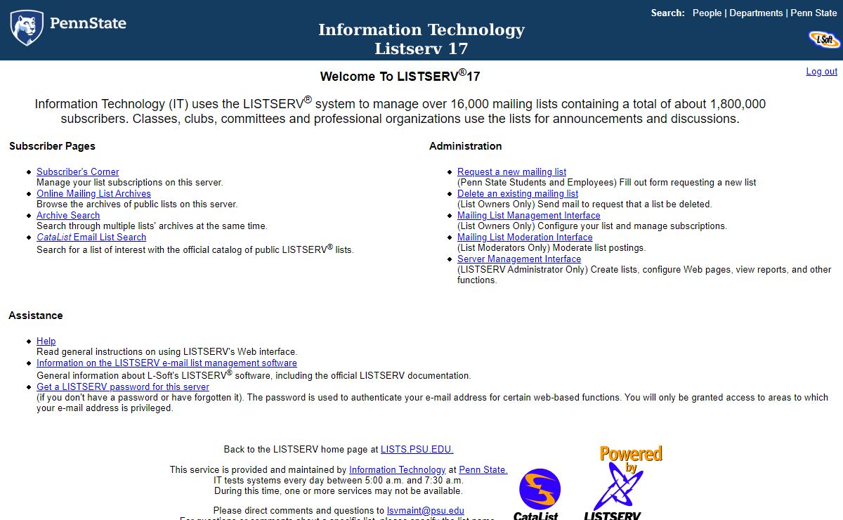 Welcome to LISTSERV 17.0