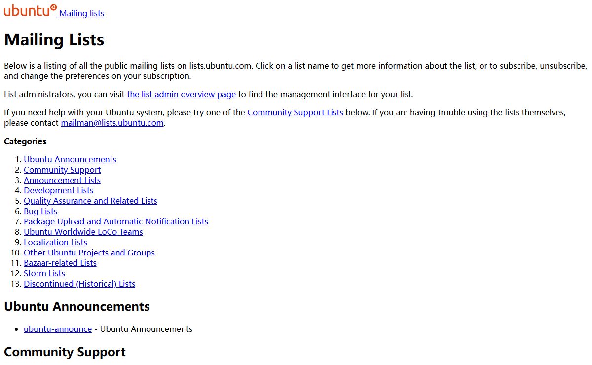 Ubuntu Mailing Lists