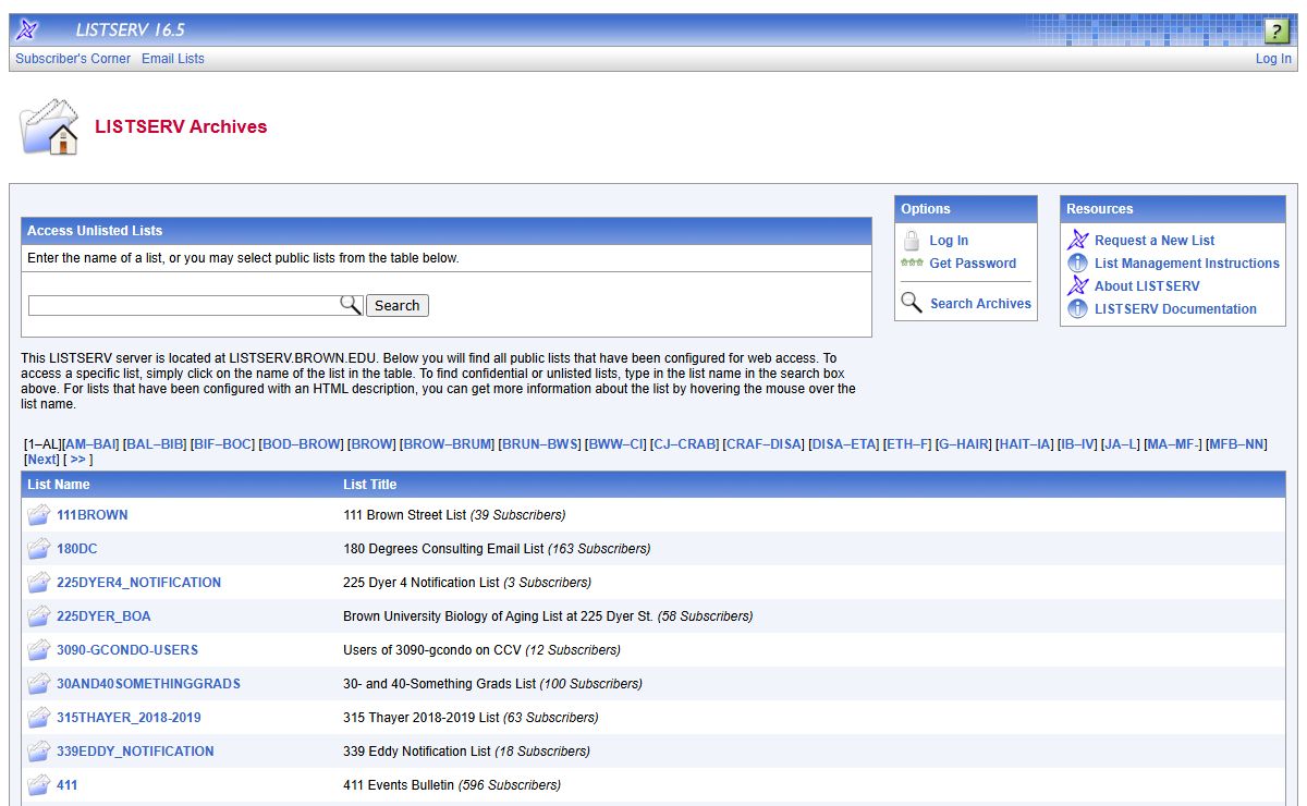 LISTSERV 16.5 - LISTSERV Archives at LISTSERV.BROWN.EDU