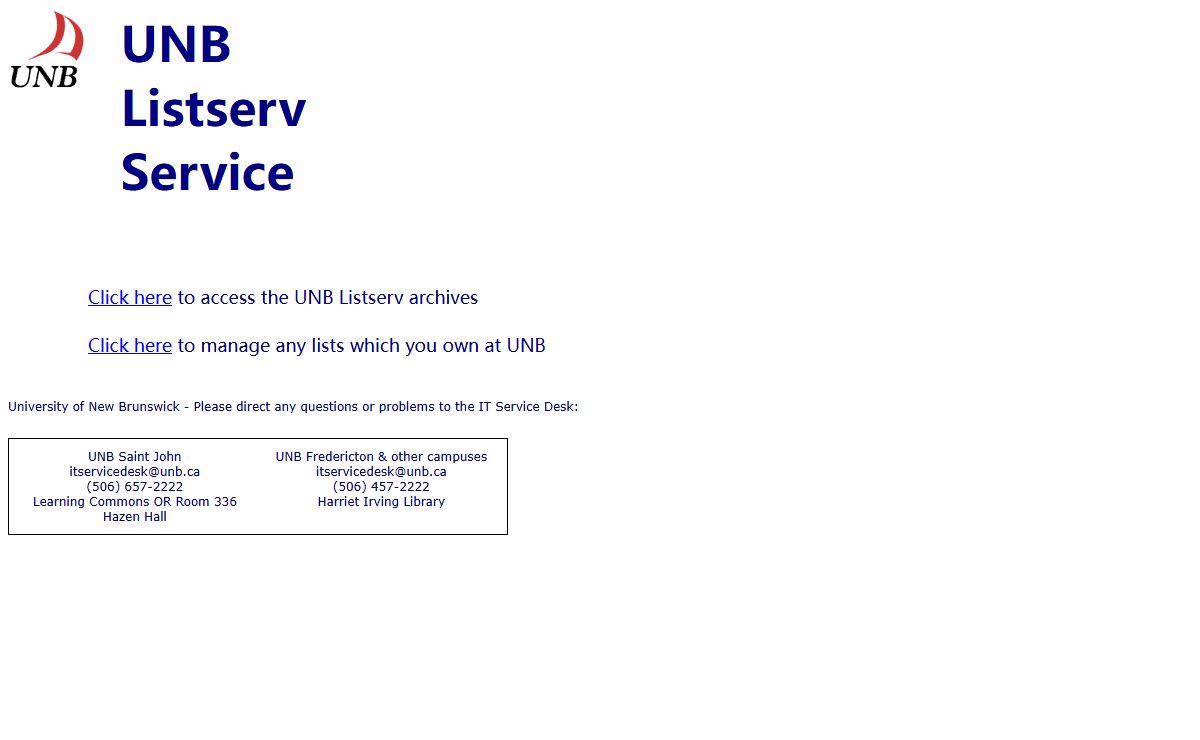 UNB Listserv Service