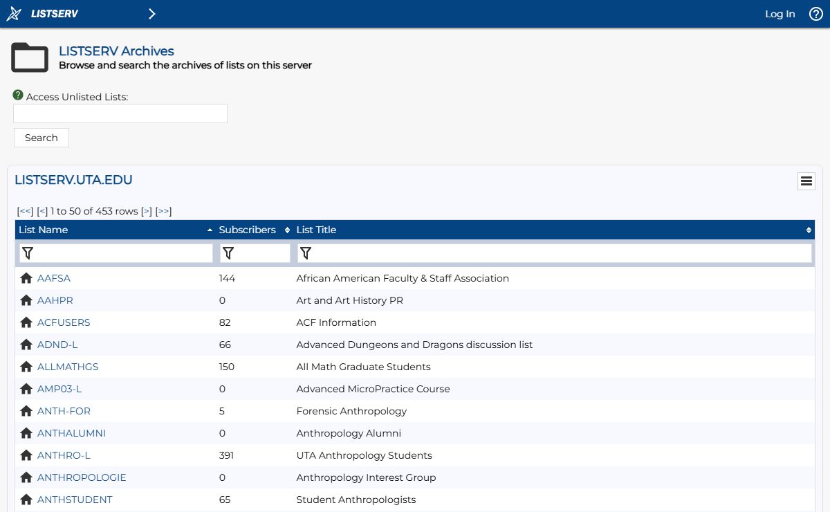 LISTSERV - LISTSERV Archives - LISTSERV.UTA.EDU