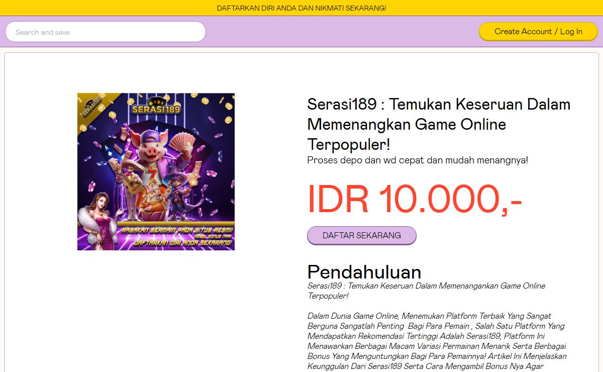 Serasi189 : Temukan Keseruan Dalam Memenangkan Game Online Terpopuler!
