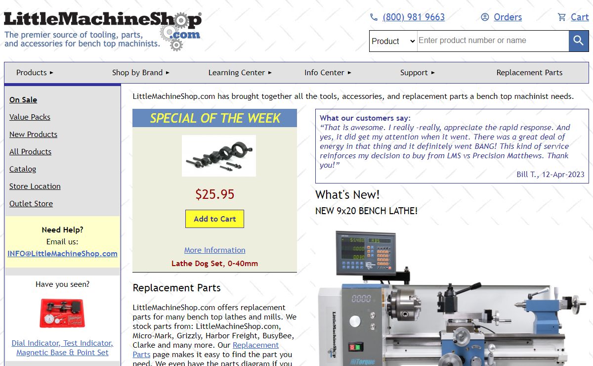 Tooling, parts, and accessories for bench top machinists - LittleMachineShop.com
