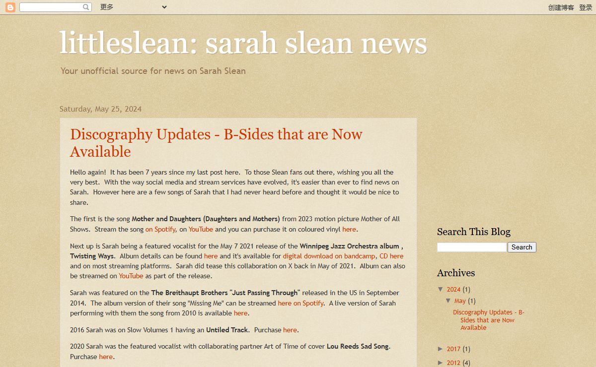 littleslean: sarah slean news