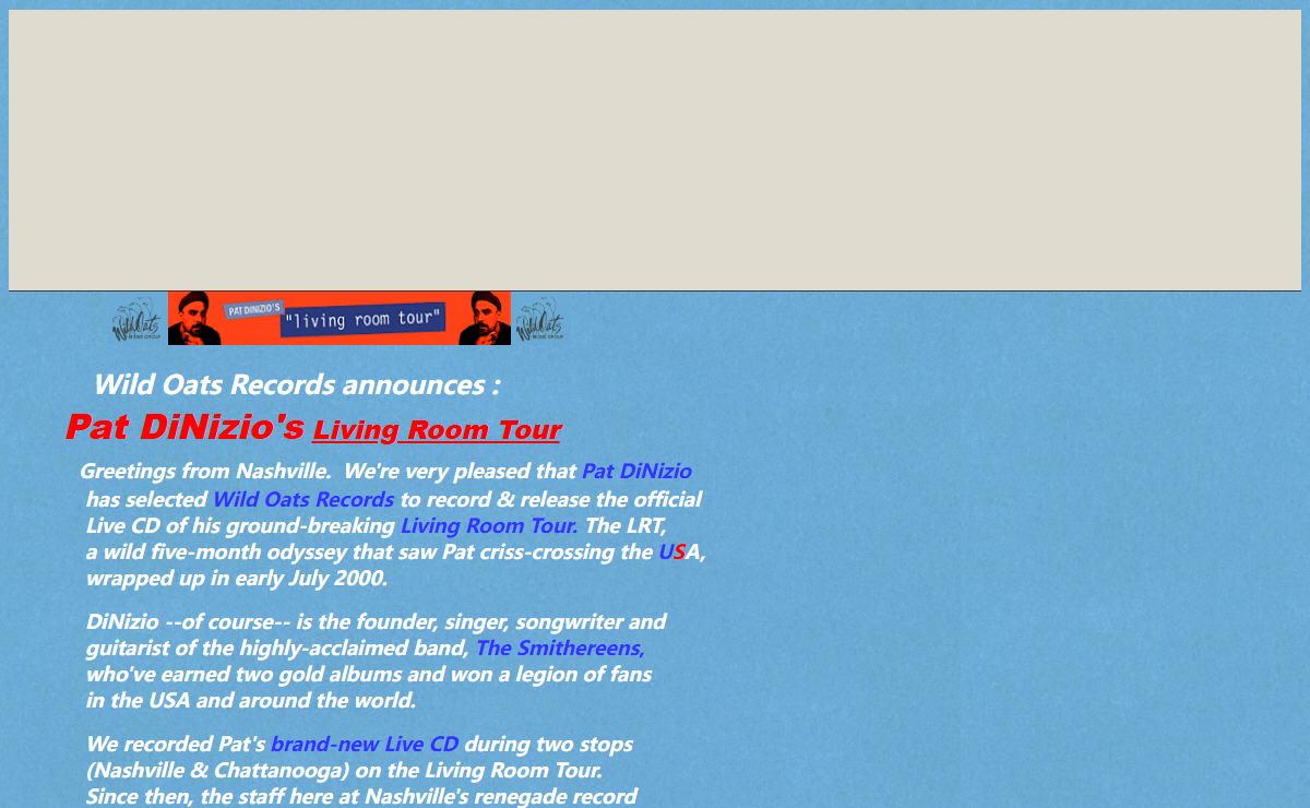 Wild Oats Records: Pat DiNizio LRT website