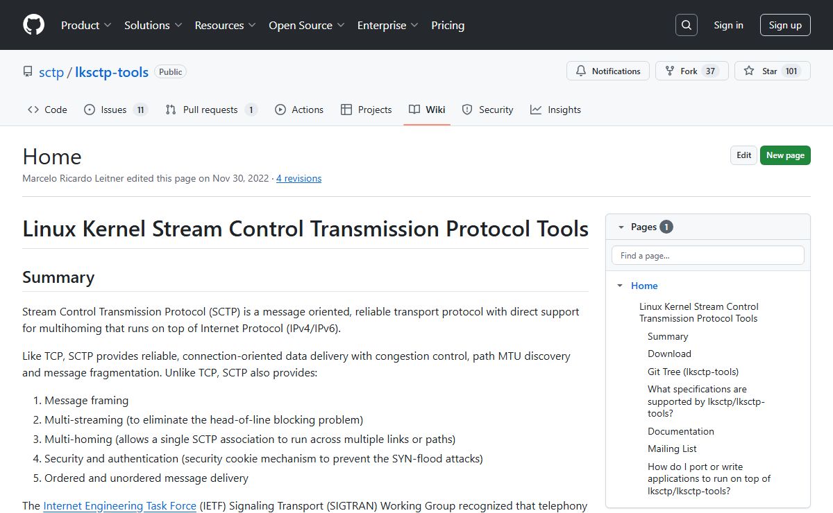 Home · sctp/lksctp-tools Wiki · GitHub