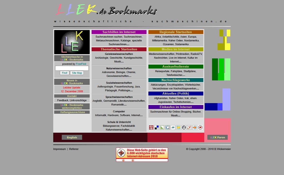 LLEK Bookmarks - Wissenschaftliche Suchmaschinen