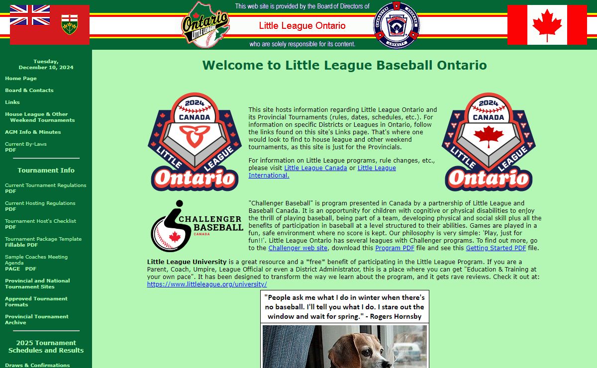Little League Baseball Ontario Home Page