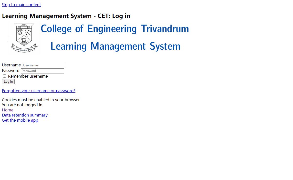 Learning Management System - CET: Log in to the site