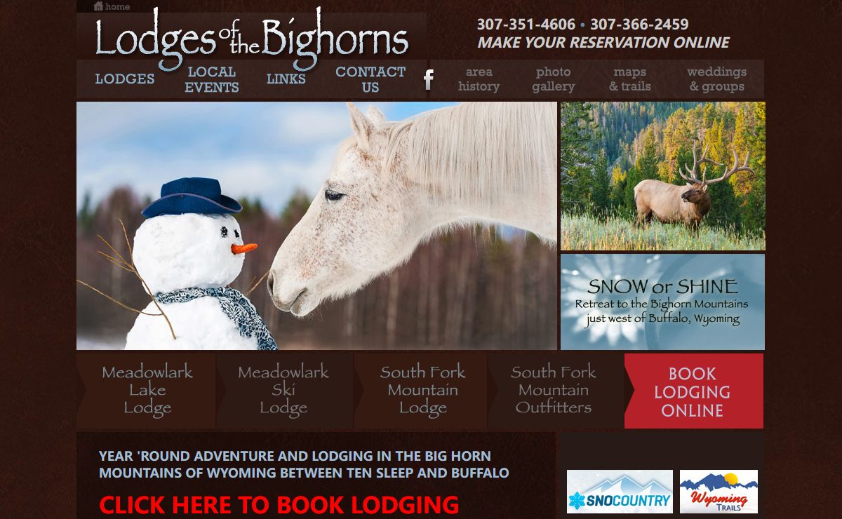 Lodges of the Bighorns, Lodging, Cabins, Skiing and Outfitters, Bighorn Mountains Wyoming
