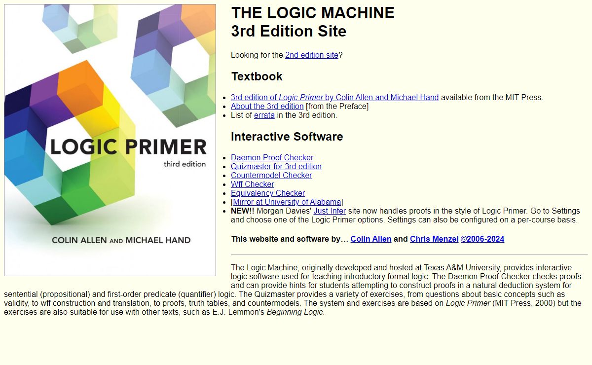 The Logic Machine: Interactive Logic Software for <em>Logic Primer</em>