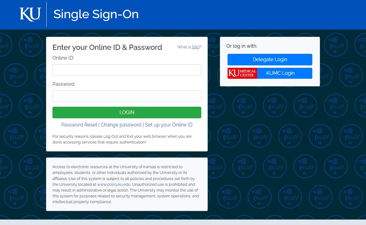 Login - Single Sign On | The University of Kansas