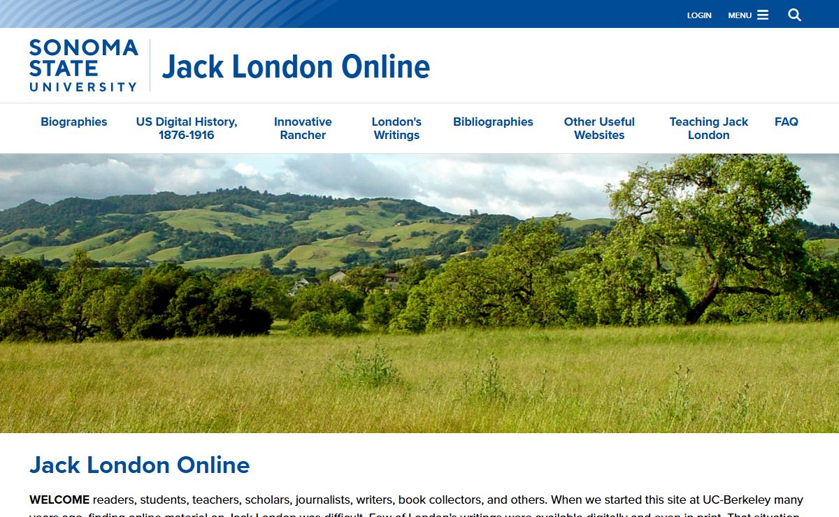 Jack London Online at Sonoma State University