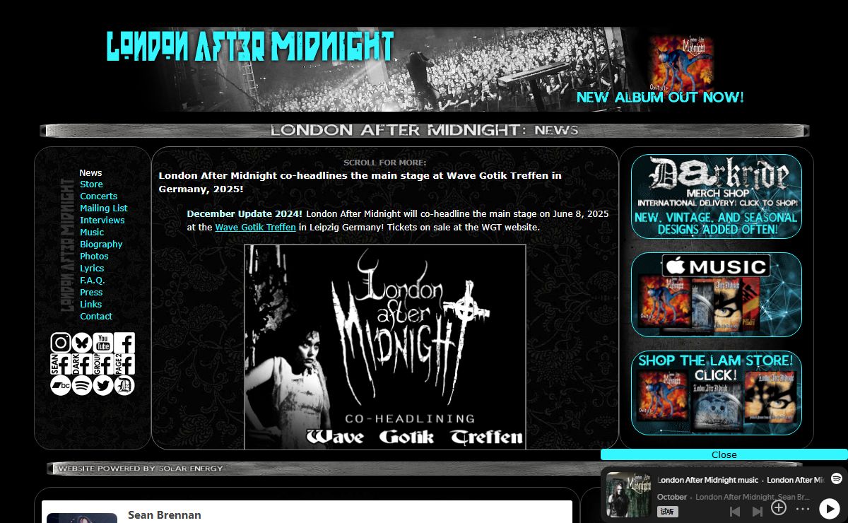 London After Midnight: official website