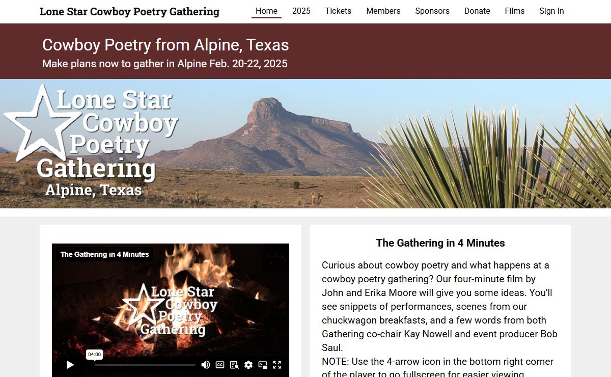 Lone Star Cowboy Poetry Gathering | Alpine, TX