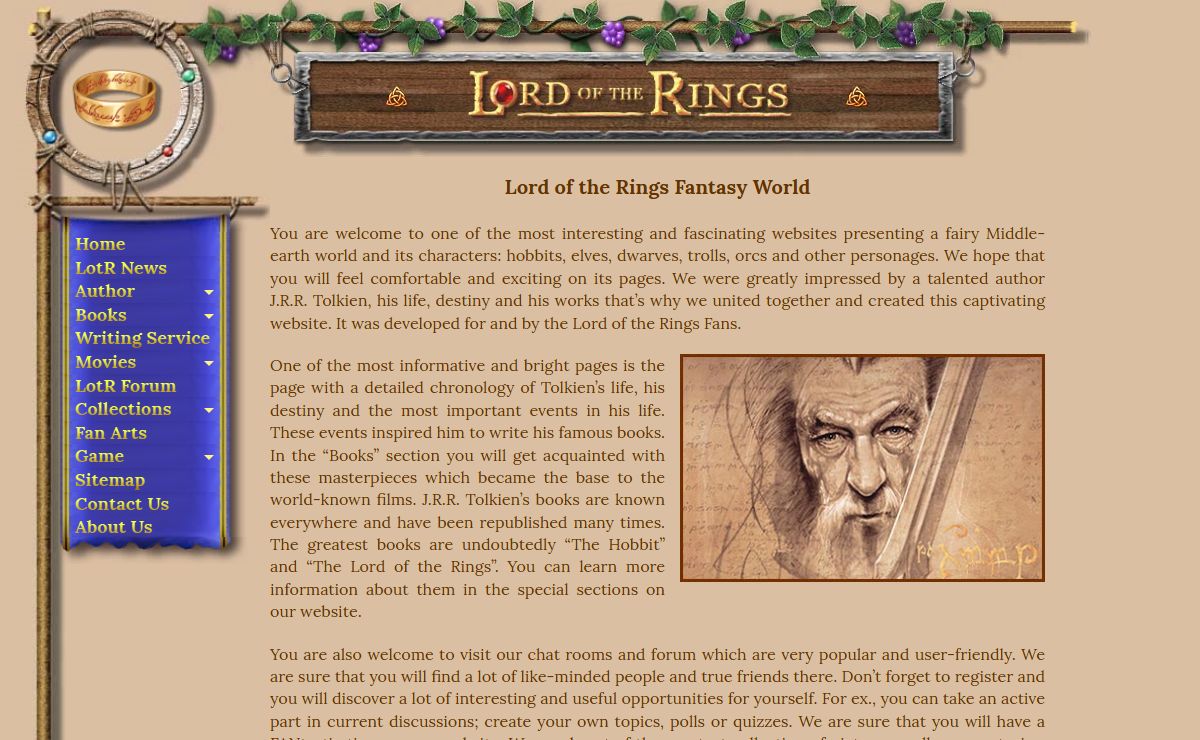 Lord Of The Rings Fantasy World