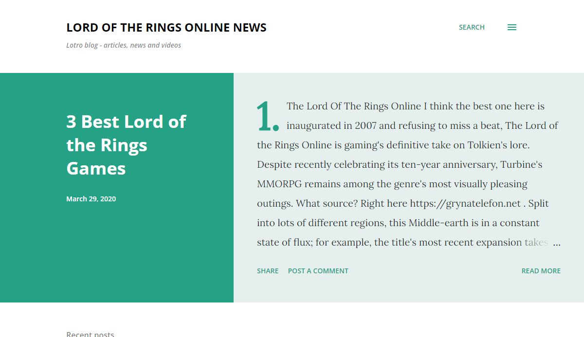 Lord of the Rings Online News