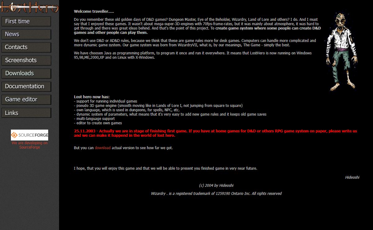 Lost Hero - freeware rpg game