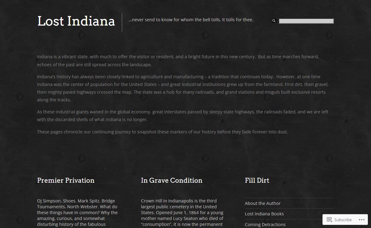 Lost Indiana | …never send to know for whom the bell tolls. It tolls for thee.