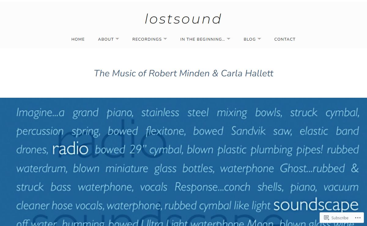 lostsound – the music of Robert Minden & Carla Hallett